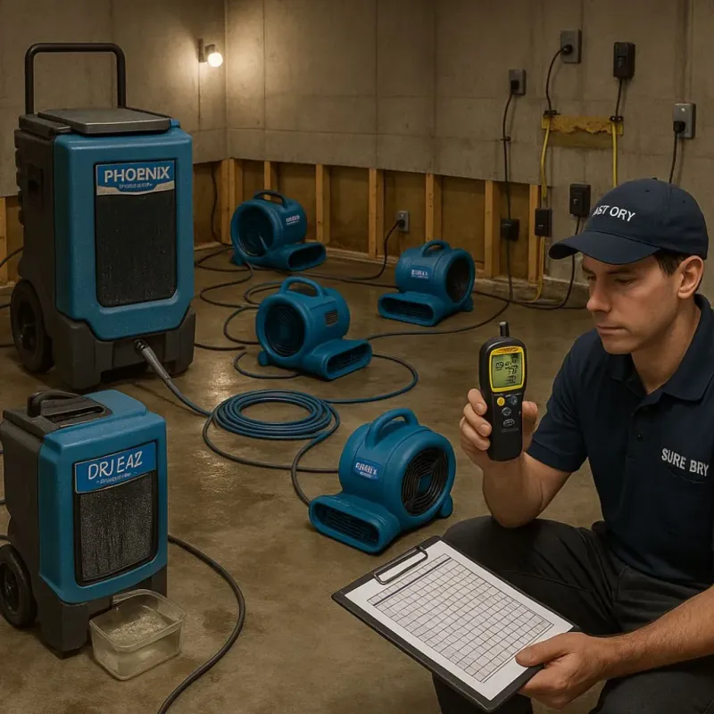 Structural Drying and Dehumidification process in Durant, IA